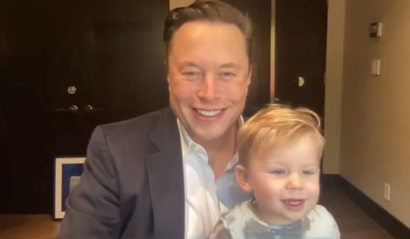 Elon Musk with son X Æ A-Xii. Elon recommends Critical Thinking be taught in early childhood education.