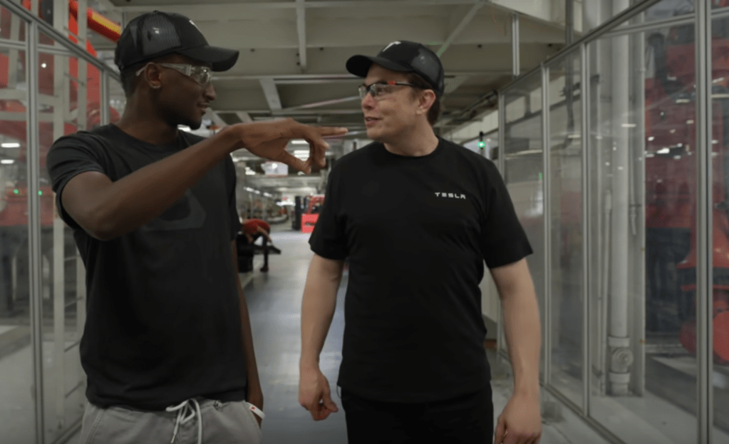 When Elon Musk was living and working in the Tesla Femont Factory, he gave a tour to Marques Brownlee on August 20, 2018. See https://youtu.be/mr9kK0_7x08