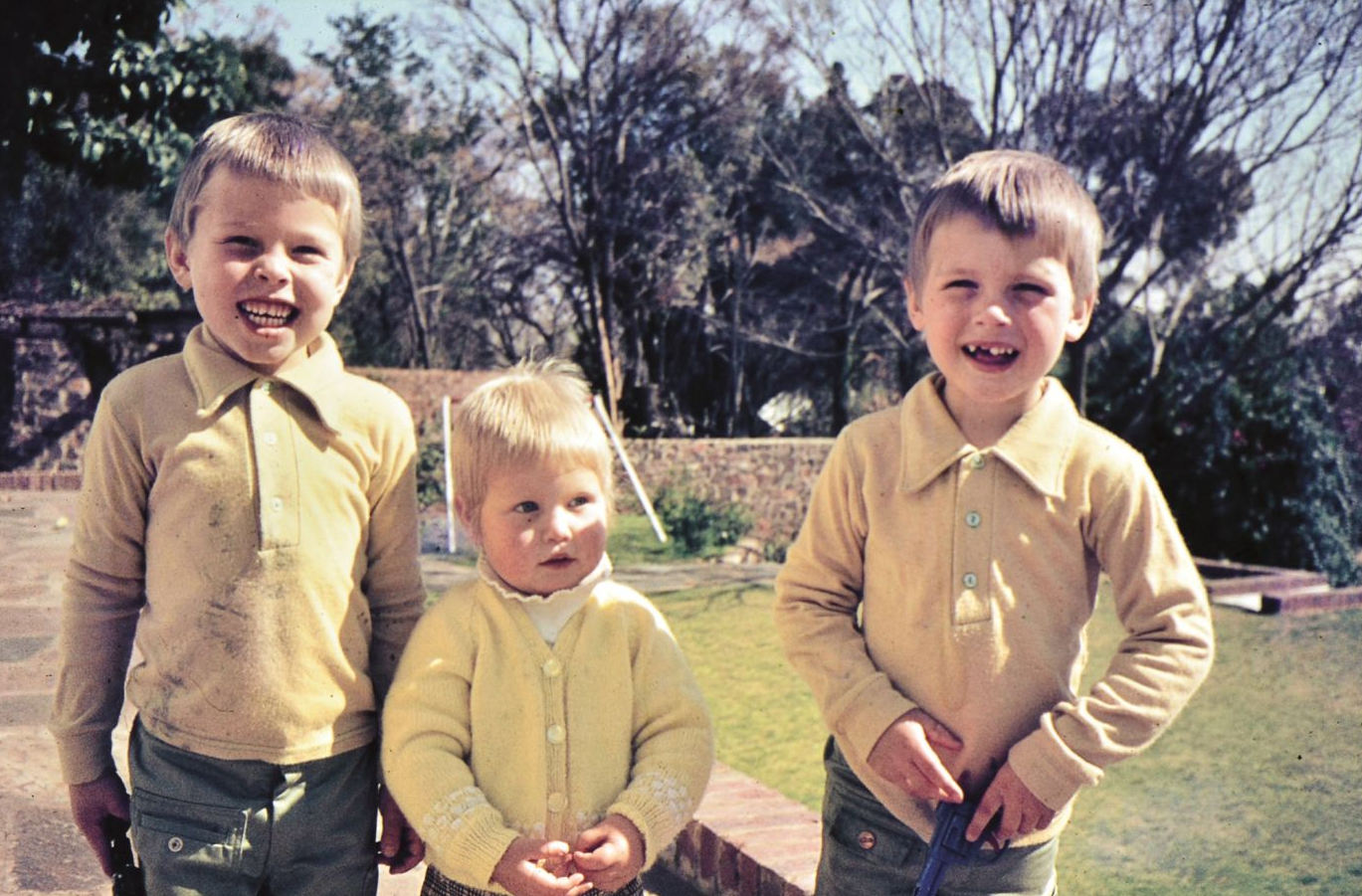 Elon (left) age 6, with Tosca and Kimball Musk. Courtesy Maye Musk, A Woman Makes a Plan.