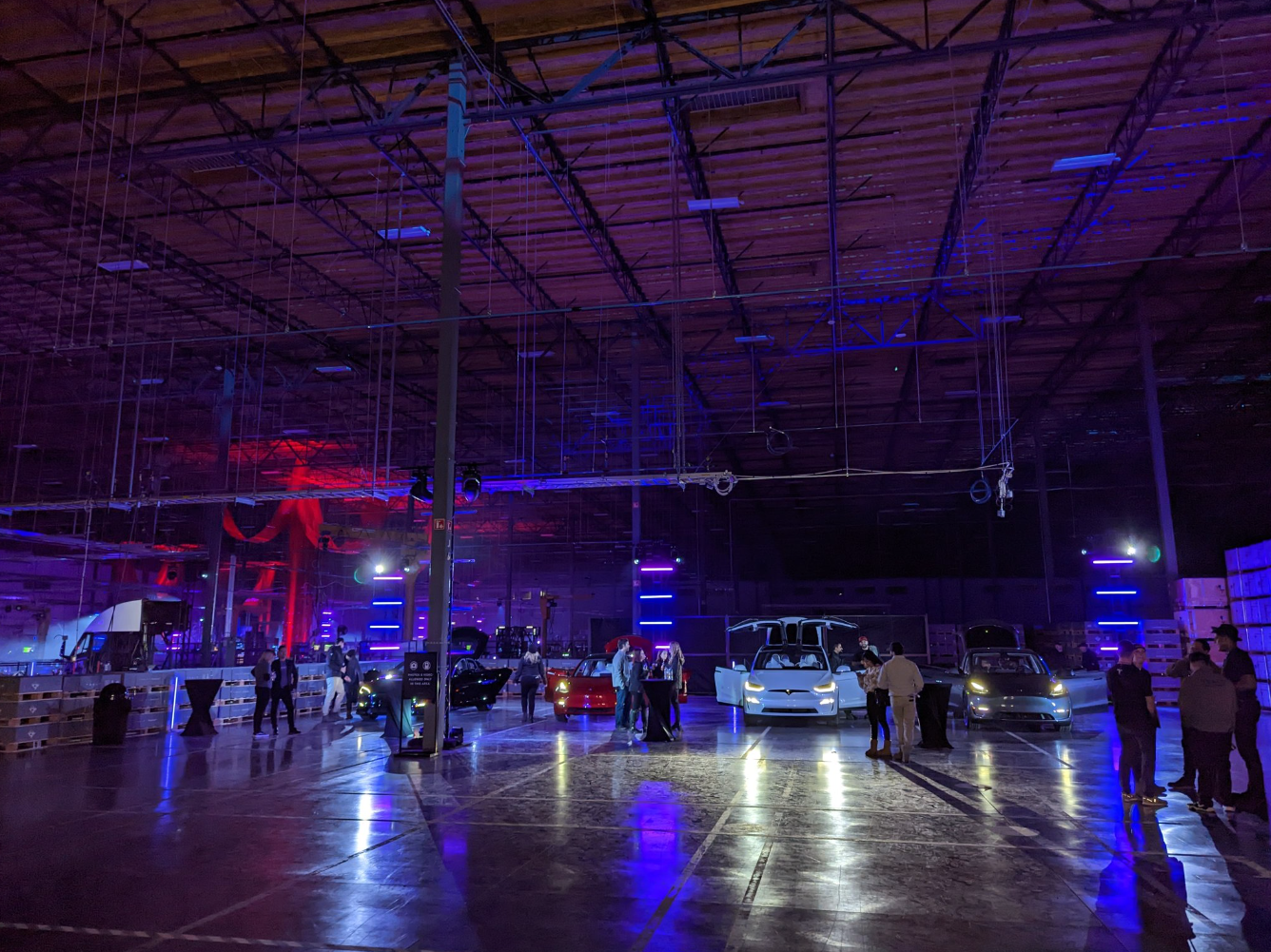 Guests at Tesla Semi Event were treated to a S 3 X Y vehicle lineup! Image Courtesy Teslavangelist.