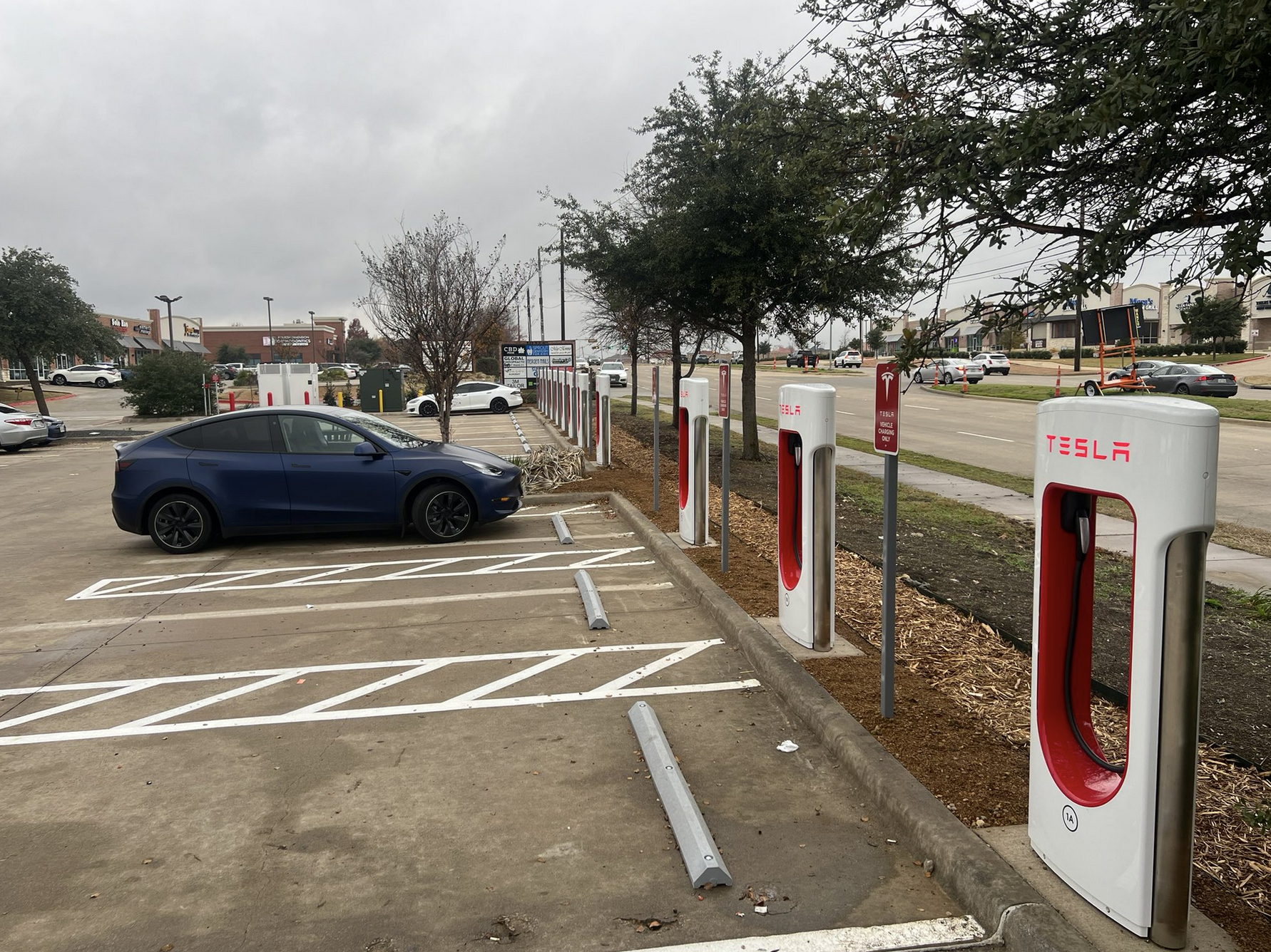 Newly opened Superchargers in Allen, Texas. Photo Courtesy Vi Gold.