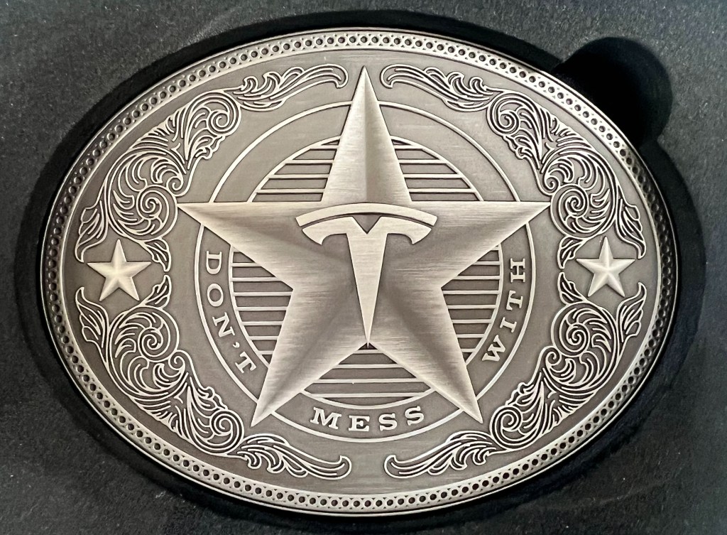 Don't Mess With Tesla Belt Buckle.