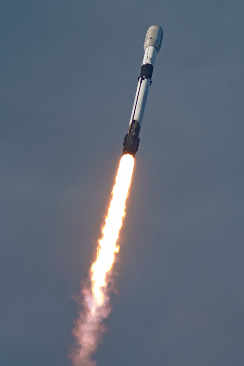 A SpaceX Falcon 9 booster powers skyward with its record 34th launch, carrying Starlink satellites to orbit. This reusability milestone showcases what fresh thinking and rapid iteration can achieve. Photo credit: SpaceX
