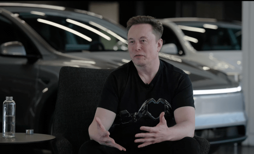 Elon Musk in the lobby at Tesla Giga Texas, February, 2026