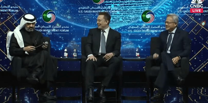 Abdullah Alswaha and Elon Musk and Jensen Huang