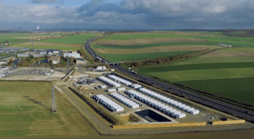 Tesla Megapack in Cernay-lès-Reims site developed by TagEnergy. Image Courtesy Tesla, Inc.
