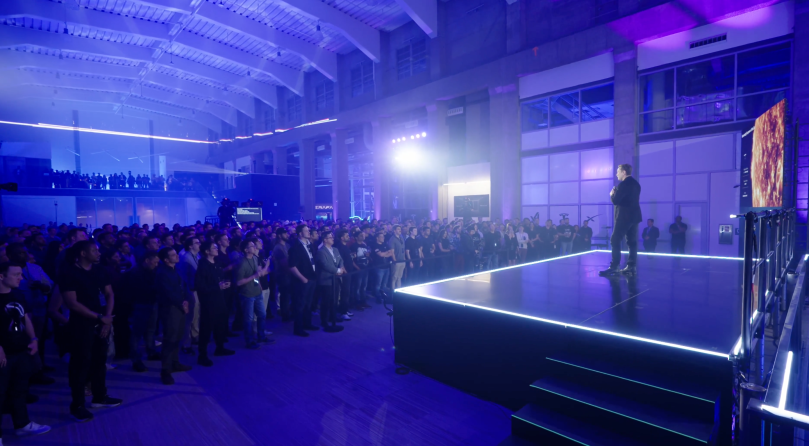 Elon Musk gave a warm, inviting talk about Terafab to a packed, cheering crowd at the historic Seaholm Power Plant in Austin around 8 p.m. on March 21, 2026,